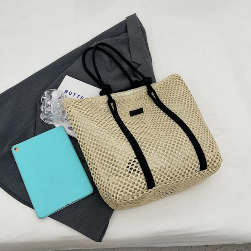 Elegant Ladies Straw Woven Handbag Women Holiday Beach Bag Casual Shopper Tote Top-Handle Bags Fashion Underarm Shoulder Bags