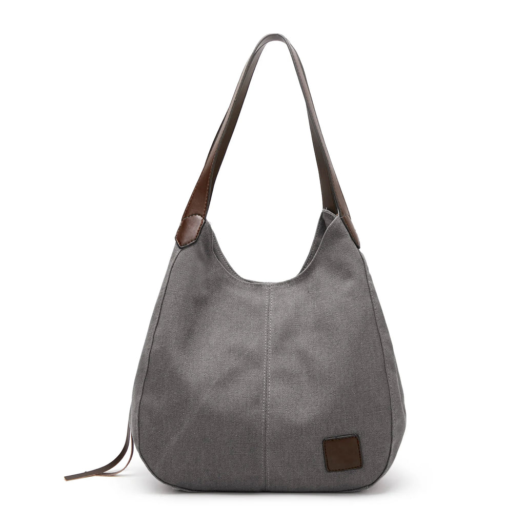 Large Capacity Canvas Shoulder Bag Casual Top-Handle Bag Daily Use Handbag Lady Shopping Totes Travel Bag