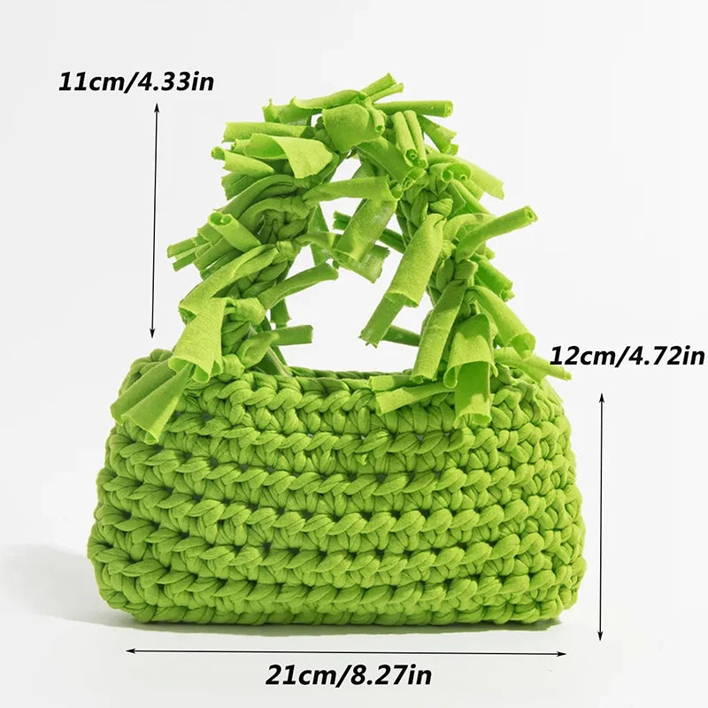 Spring And Summer Handwoven Women's Handheld Bag Leisure Small Fresh Hollow Out Small Design Holiday Bag