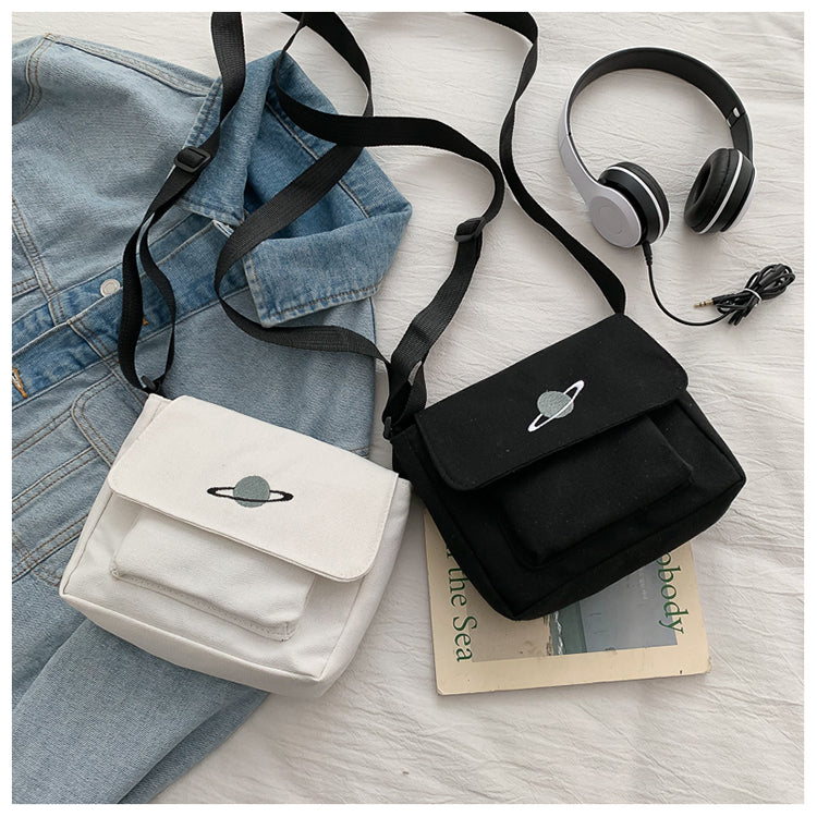 Casual Collage Student Messenger Bag Women Small Bag Canvas Shoulder Bag For Women Print Crossbody Bags Bolsas Sac