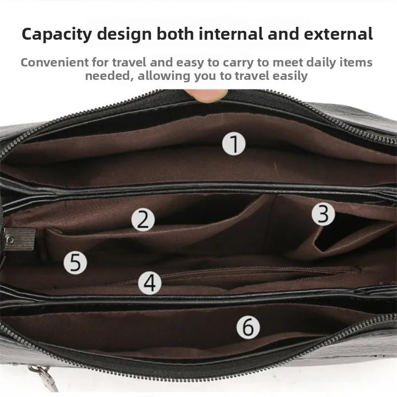 Elegant Women's Shoulder Bag with Unique Texture Design Stylish Soft  Leather Handbag with Zipper Pockets Everyday Crossbody Bag