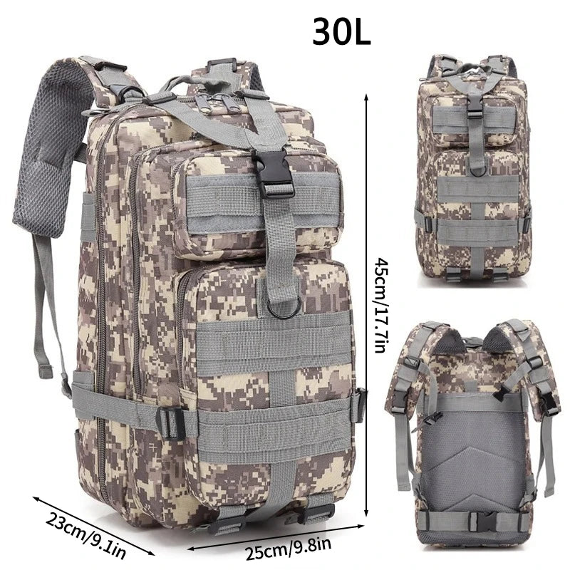 30L Outdoor Sports Mountaineering Backpack Climbing Tactical Rucksack Large Capacity Oxford Hiking Survival Bags