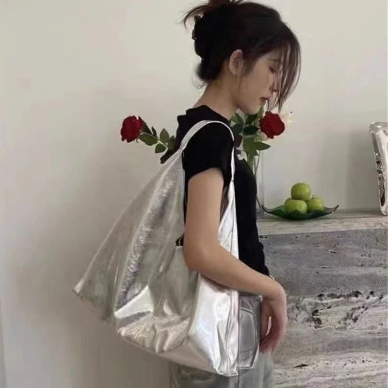 New Women Soft PU Leather Handbag Luxury Design Underarm Hobo Shoulder Bag Clutch Casual Large Capacity Dumpling Pouch