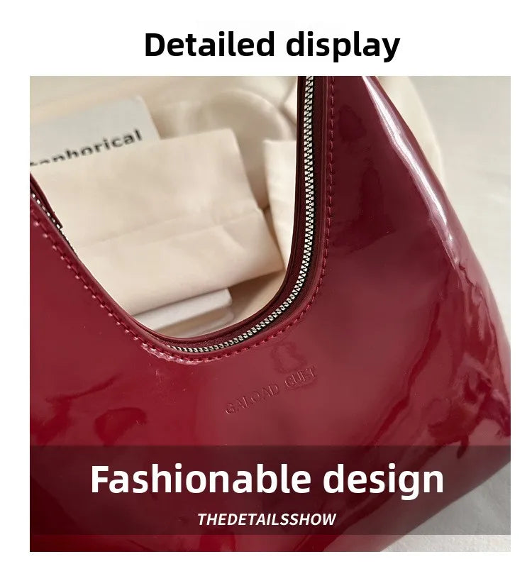Solid Color Synthetic Leather Shoulder Underarm Bag, Retro Versatile Handbag Women Bag, Fashionable Daily Use Chic Handbag Purse