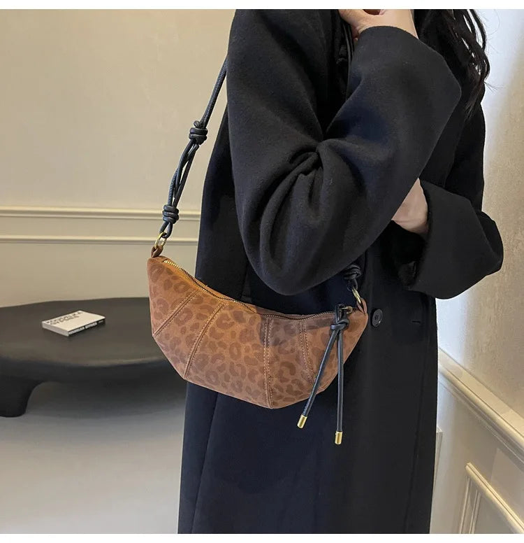 Fashionable Croissant Shape Women's Bag, Casual Simple Crossbody Shoulder Bags for Women Daily Use Commuting Phone Bag,Pockets