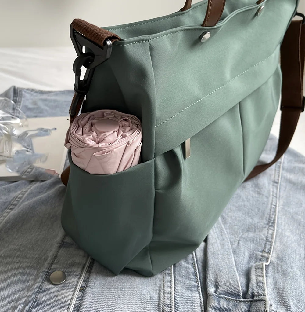 Spacious Nylon Tote Bag for Women Stylish Shoulder Crossbody Bag, Perfect for Casual Outings, Travel, Business, Fitness Shopping