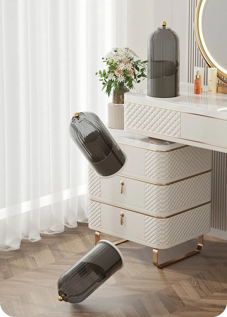 360° rotary makeup brush holder with cover Luxury cosmetics lipstick eyebrow pencil holder eye shadow storage box