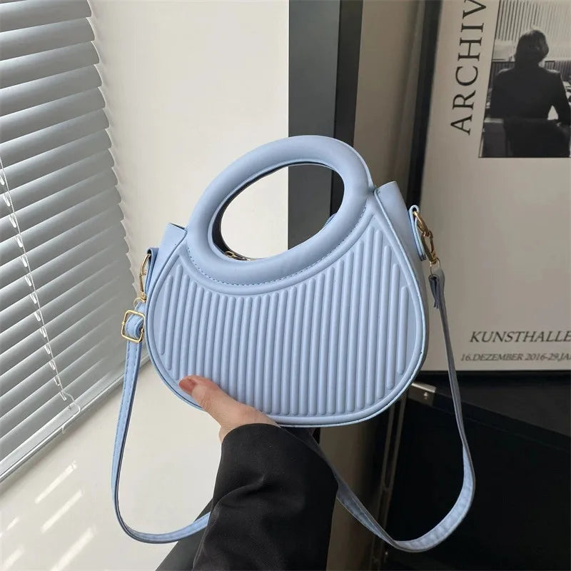 Chic Stripe Design Crossbody Bags for Women Elegant Synthetic Leather Handbag, Purse, Luxury Look Shoulder Bag for Everyday Use