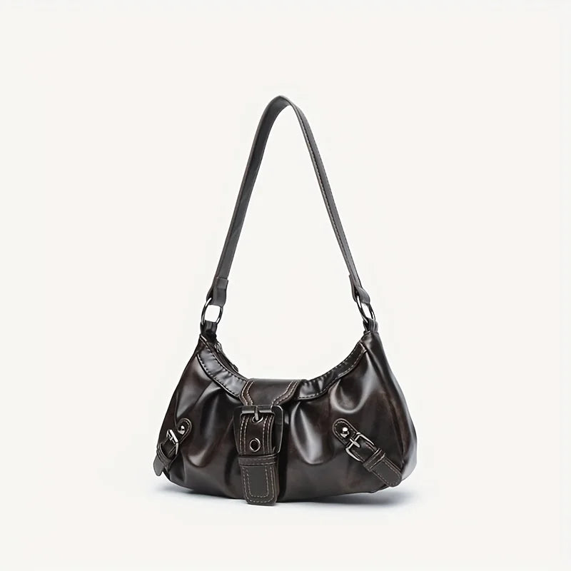 Y2K Retro Handbag Women's Bag, Stylish Fold Leather Shoulder Armpit Bag, Chic Retro Handbags Purse, Temperament Woman Tote Bag