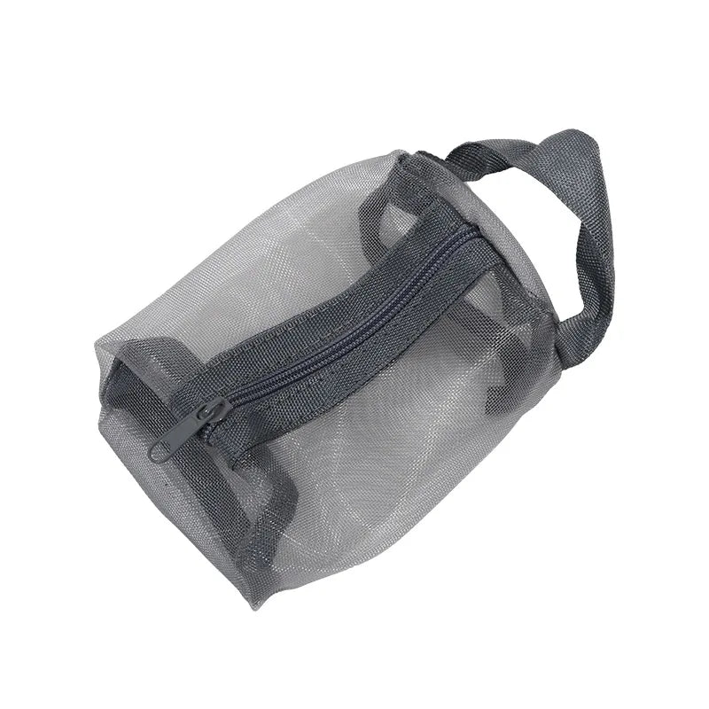 Mini Clear Nylon Mesh Cosmetic Bags Cute Women Small Lipstick Makeup Bags Pouch Data Line Key Earphone Organizer Case