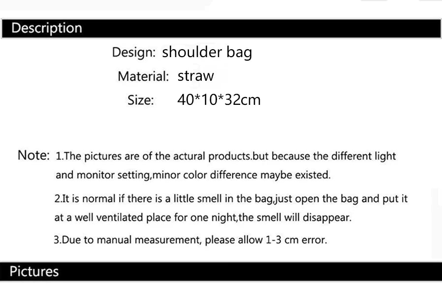 Women Straw Shoulder Bag Color Contrast Beach Handbag Large Capacity Simple Shoulder Bag Ladies Summer Daily Bag