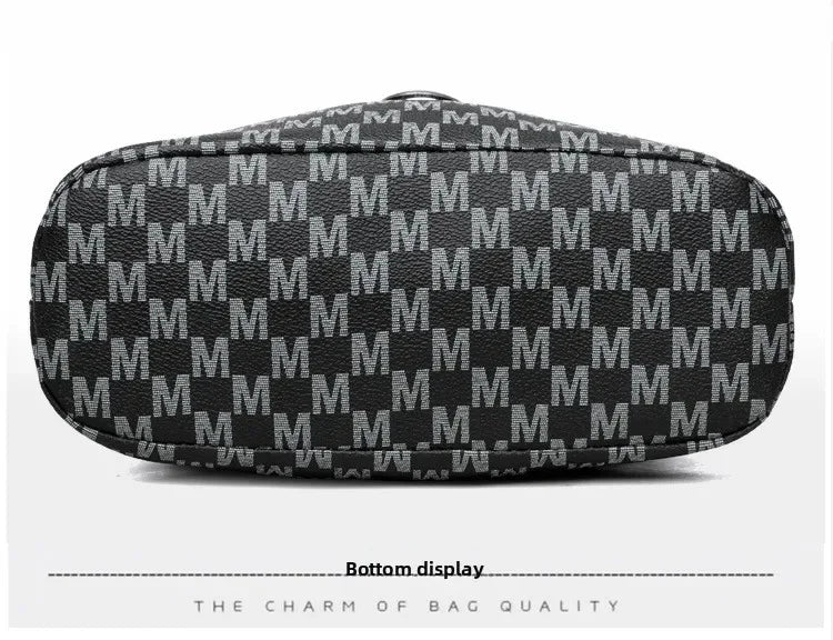 Classic Letter Patchwork Design Stylish Crossbody Bag Printed Three Layer Zipper Leather Shoulder Bag for Daily Use Work Outdoor