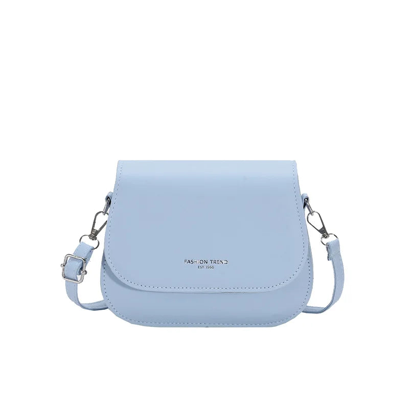 Fashion Flap Saddle Shoulder Bags for Women Solid Color Designer Messenger Handbags Purse Small Female Leather Crossbody Bag