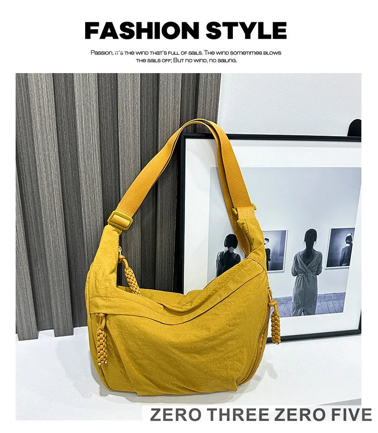 Casual Nylon Hobos Crossbody Bag for Women Designer Shoulder Bags Large Capacity Tote Bag Lady Travel Shopper Bag Female Purses