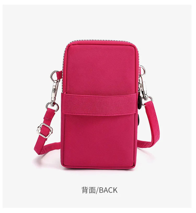 Sports Arm Bag, Women Mobile Phone Bag Running Messenger Purse Wallet, Women's Shoulder Cross Body Bags Multi Layer Zipper Pouch