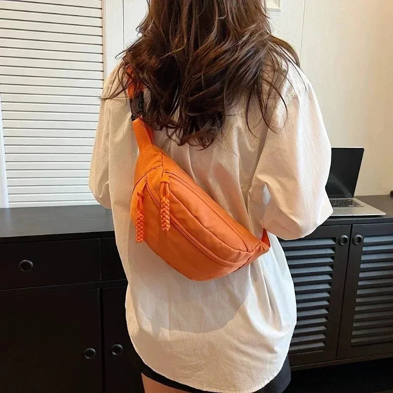 Versatile Nylon Waist Bag, Sports Fanny Pack, Casual Crossbody Shoulder Bag, Zipper Closure,Ideal for Work,Travel, and Daily Use