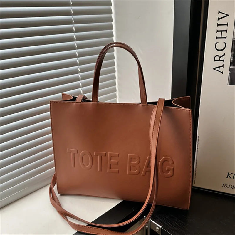 Simple Vintage Pu Leather Tote Bags for Women, Casual Fashion Single Shoulder Cross Body Bags, Handbag Women for Work Shopping