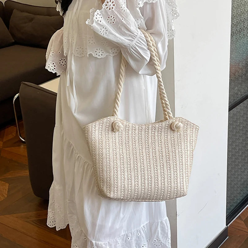Personalized Leisure Commuter Tote Bag Summer New Fashion Simple Shoulder Bag Trend Large Capacity Handbag