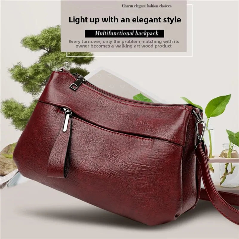 Elegant Women's Shoulder Bag with Unique Texture Design Stylish Soft  Leather Handbag with Zipper Pockets Everyday Crossbody Bag