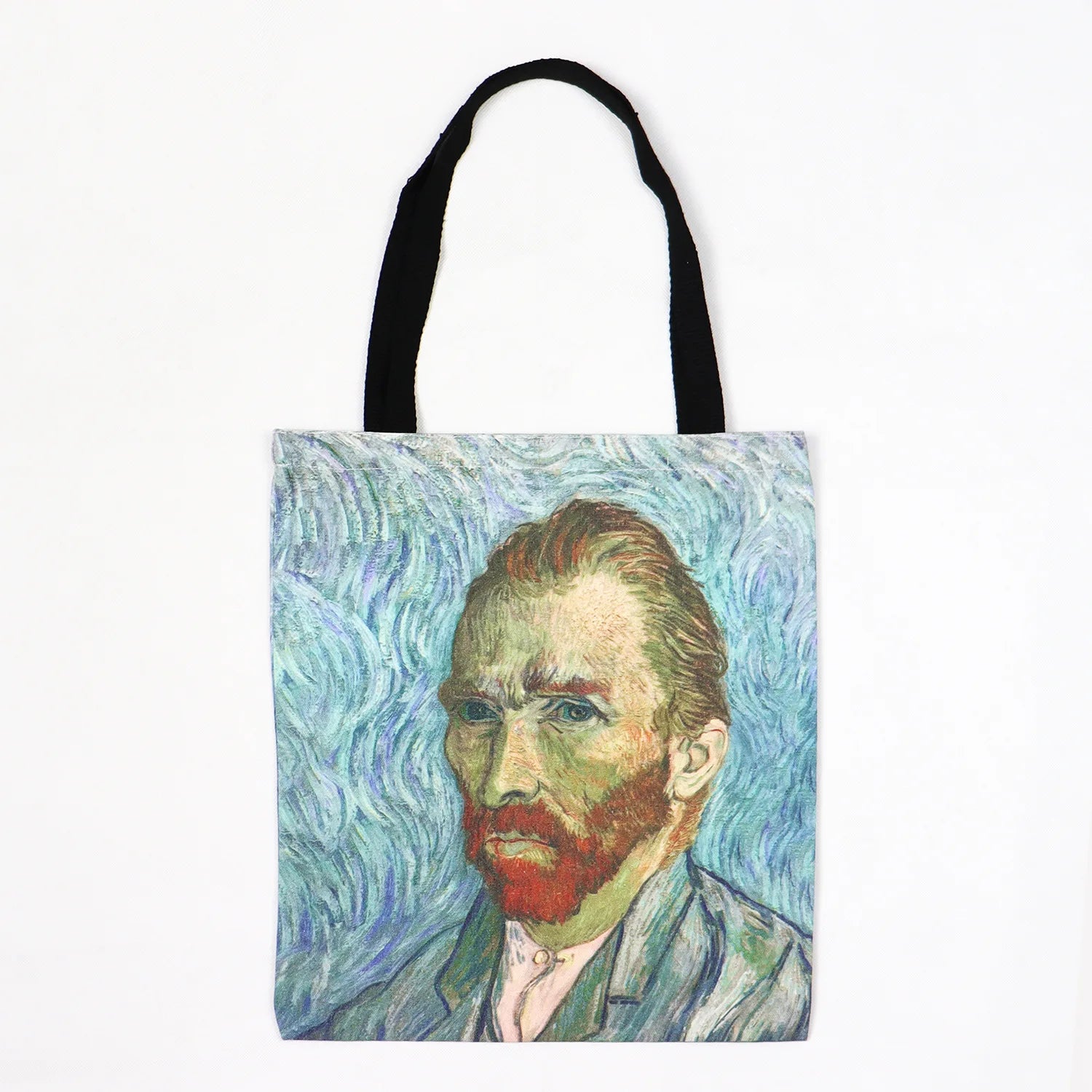 Van Gogh Series Linen Bag Oil Painting Starry Night Sunflower Apricot Flower Coffee Holder Handbag Lightweight Shoulder Bag