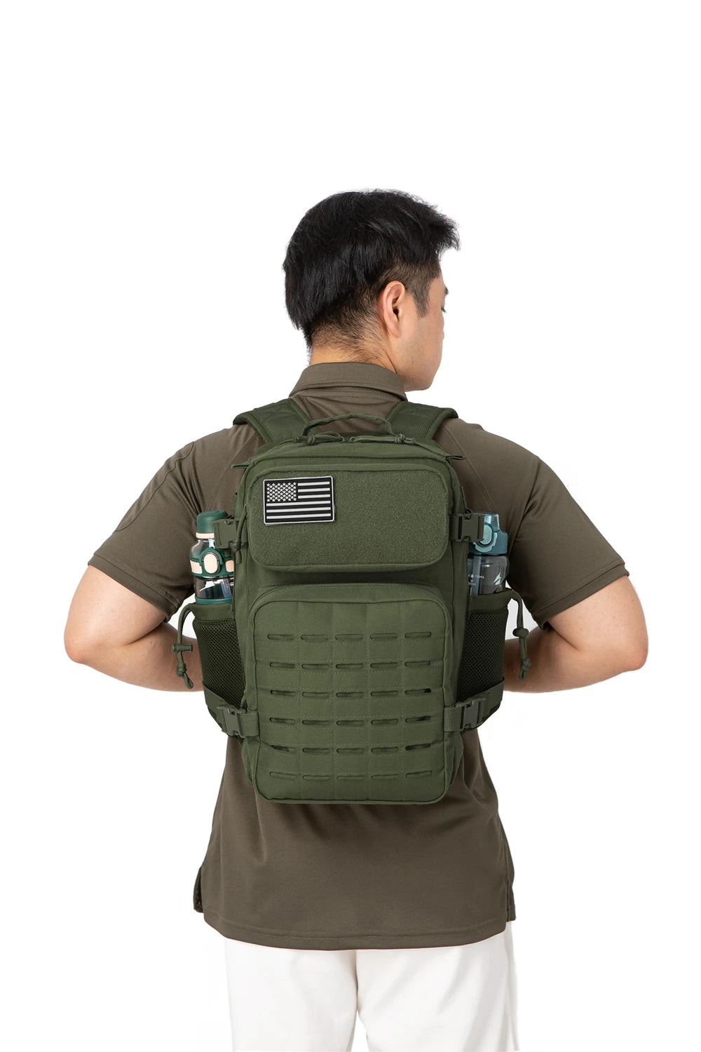 25L Tactical Backpack for Men and Women Survival Assault Pack Bag Hiking Small School Outdoor Rucksack with Bottle Holder
