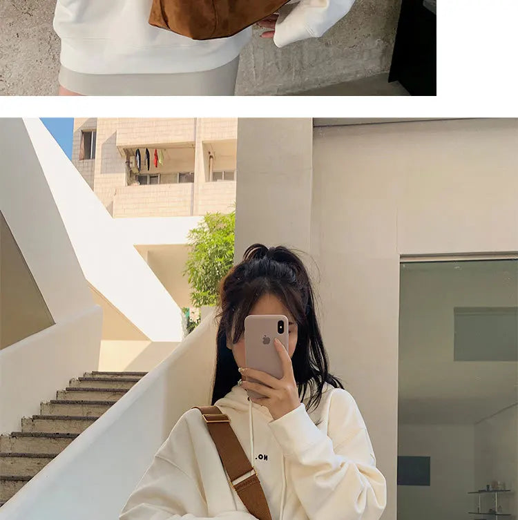 Suede Leather Women's Shoulder Bag Magnetic Button Messenger Bag Large Capacity Work Outing Velvet Tote Bag for Women Daily Use