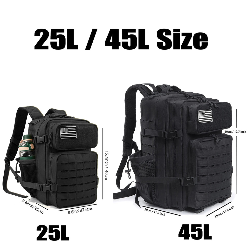 25L / 45L Hiking Backpack, suitable for camping, fishing, and sports scenarios, and also ideal for daily use, fitness and travel