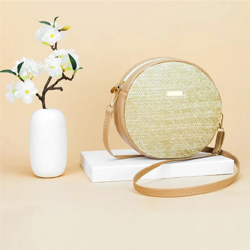 Women's Handbag, Pastoral Style Woven Bag, Vintage Casual Straw Weaving Single Shoulder Bag, Summer Beach Vacation Crossbody Bag