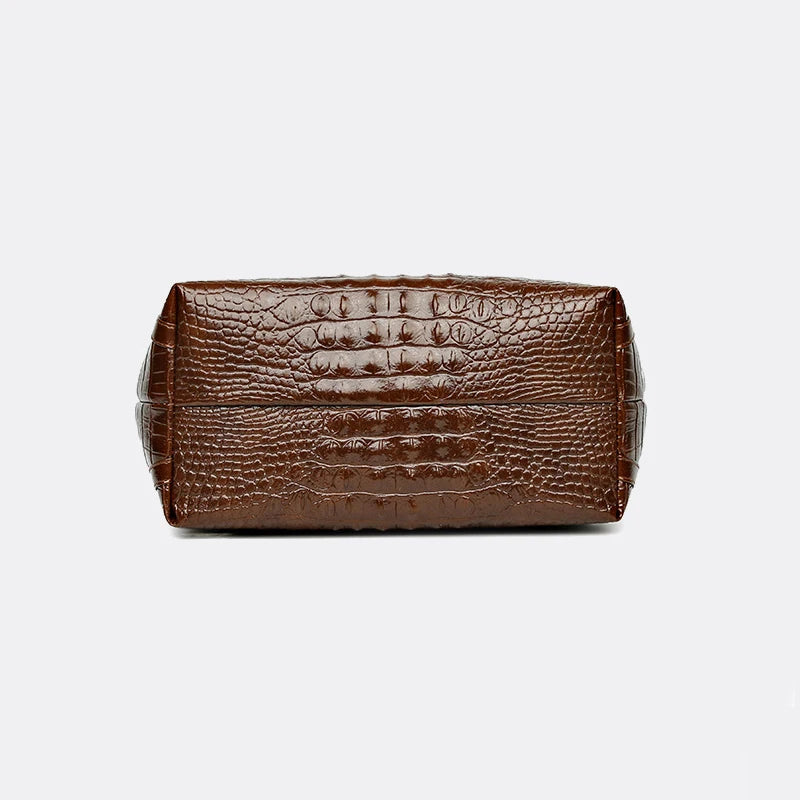 Simple Versatile Crocodile Print Tote Bag Large Capacity Fashion Handbag Vintage Design Shoulder Women's Bag