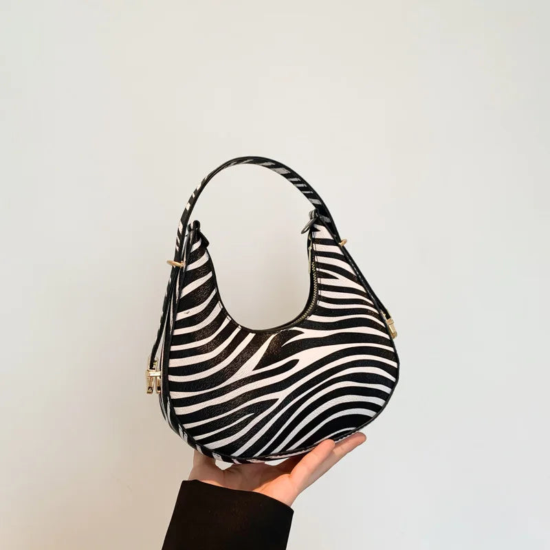 Cow Prints Underarm Shoulder Bags For Women French Style Small Crossbody Phone Bag Luxury Designer Versatile Handbags