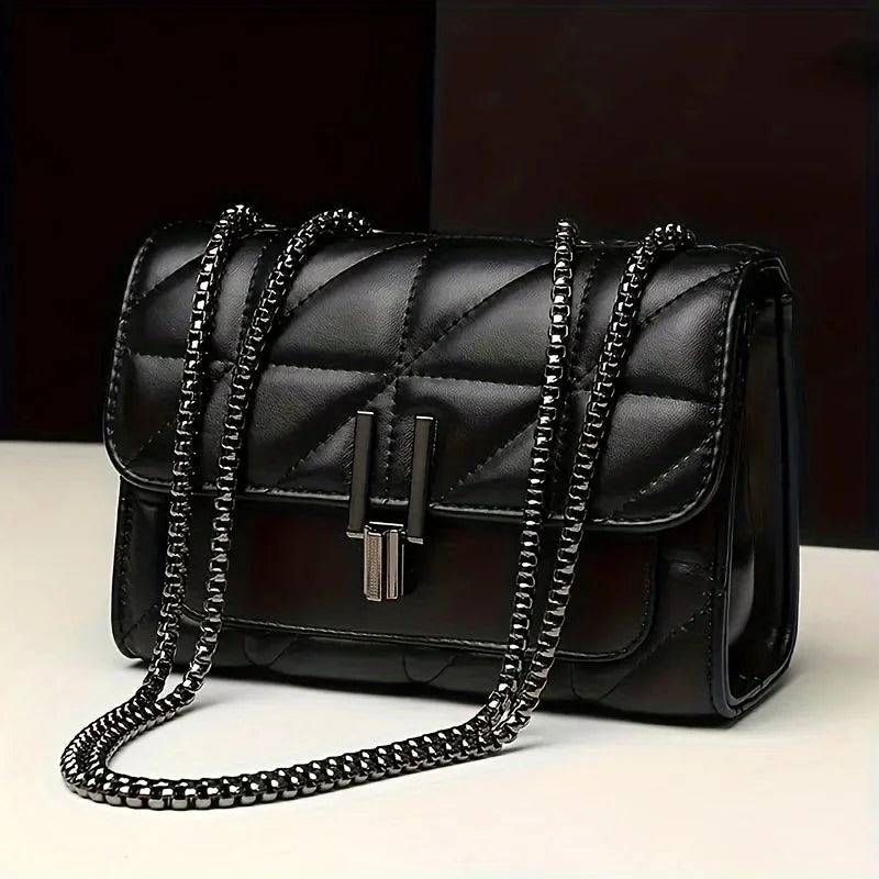 Elegant Mini Plaid Crossbody Bags for Women Classic Flap Shoulder Bag Purse with Adjustable Strap, Faux Leather Chain Square Bag