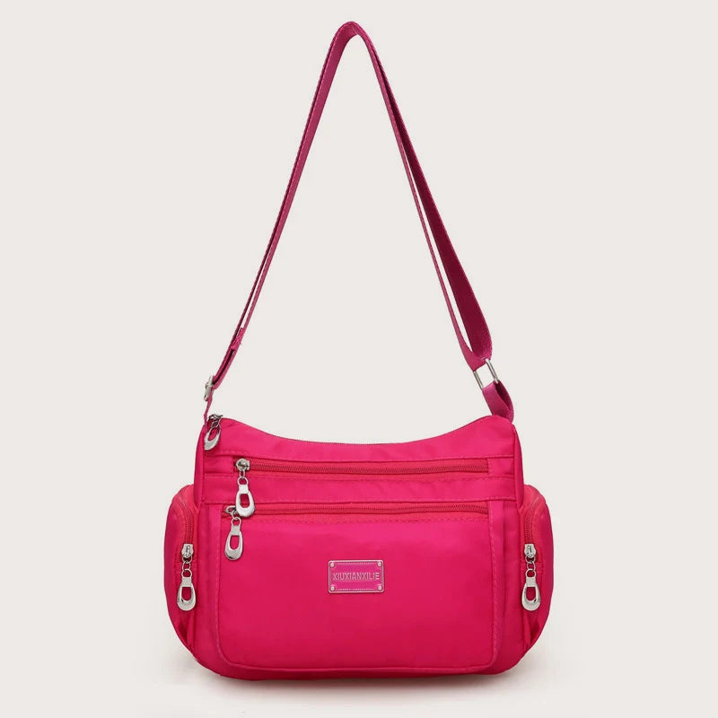 Multi-layer Nylon Shoulder Bag, Waterproof Multi-pocket Zipper Bag, Lady Messenger Bag ,Designer Crossbody Bag