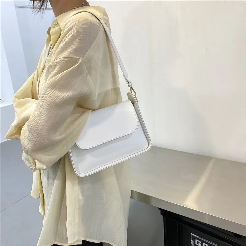 Trendy Fashion Flap Shoulder Bag For Women PU Leather Underarm Bags Designer Solid Color Armpit Handbag and Purse Girls Totes sa