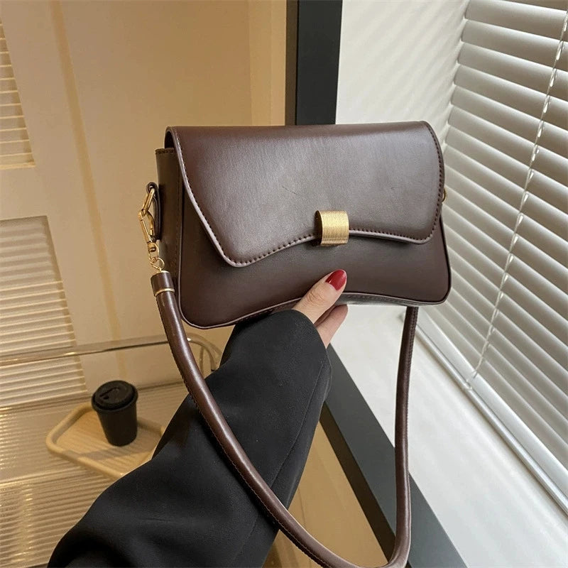 Vegan Crossbody Bag, Lightweight Solid Color Flap Purse, Design for Women Teens, Ideal for Office, College, Travel, Daily Use