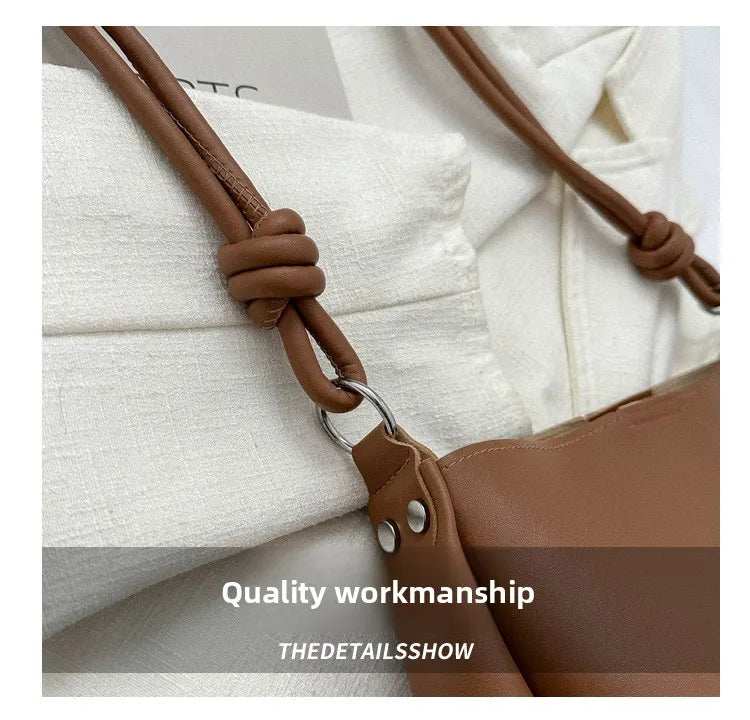 Fashionable High Quality Texture Crossbody Bag, Synthetic Leather Bucket Tote Bag, Single Shoulder Bag for Commuting Women's Bag