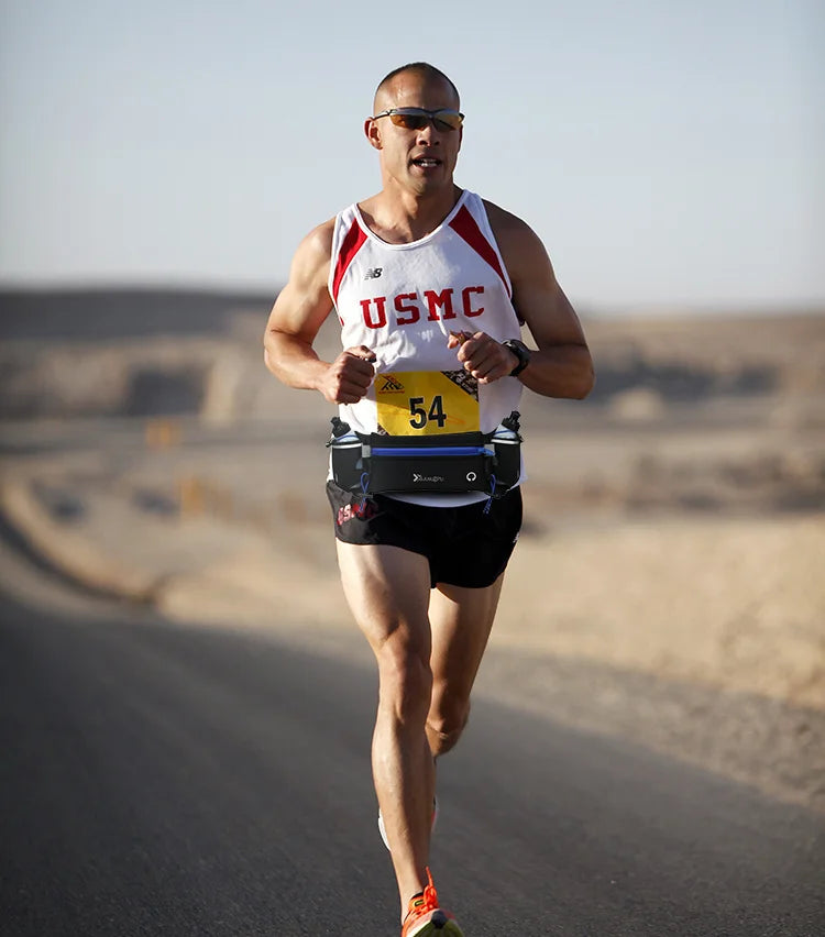 Man/Woman Marathon Trail Running Waist Pack For Phone Water Bottle Sports Fanny Pack Fitness Dual Pocket Running Belt Waist Bag