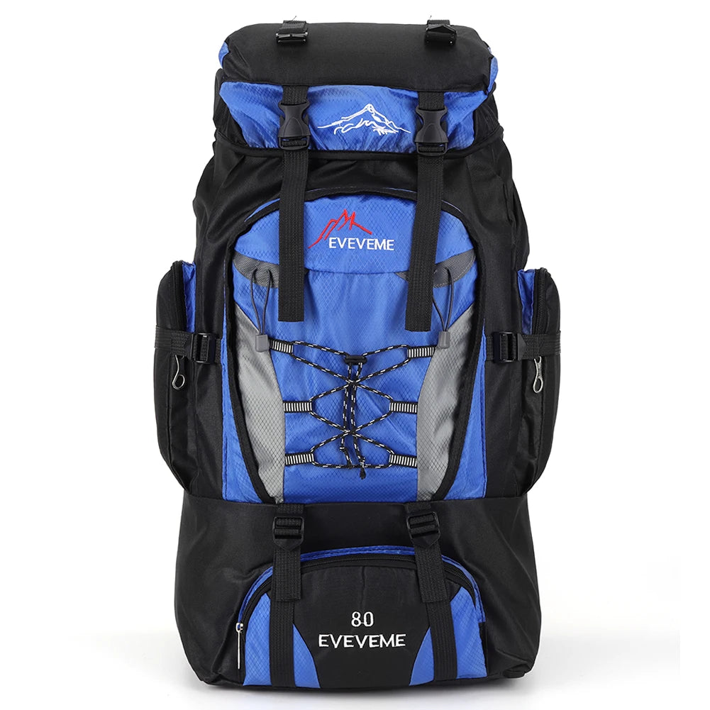 80L Climbing Backpack Large Capacity Fishing Backpack Adjustable Strap Mountain Climbing Rucksack for Outdoor Sports
