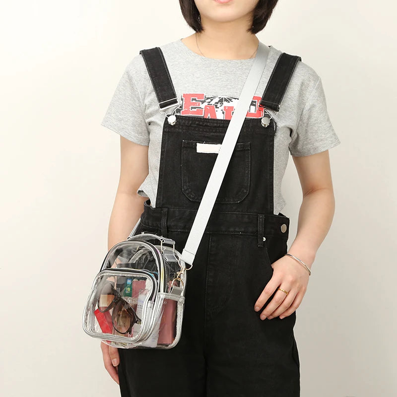 Transparent PVC Ladies Small Handbags Stadium Approved Women Clear Bag Fashion Waterproof Casual Simple Crossbody Shoulder Bags
