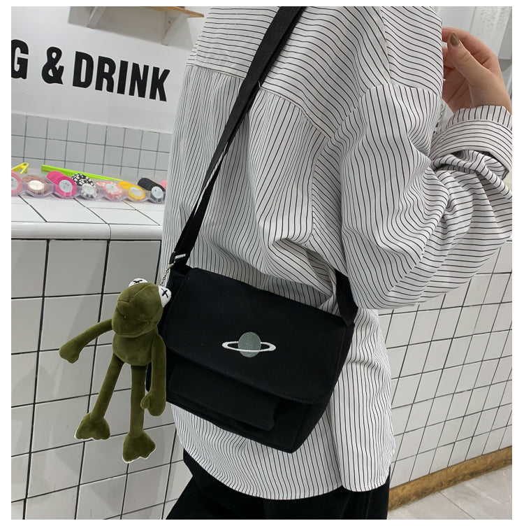 Casual Collage Student Messenger Bag Women Small Bag Canvas Shoulder Bag For Women Print Crossbody Bags Bolsas Sac