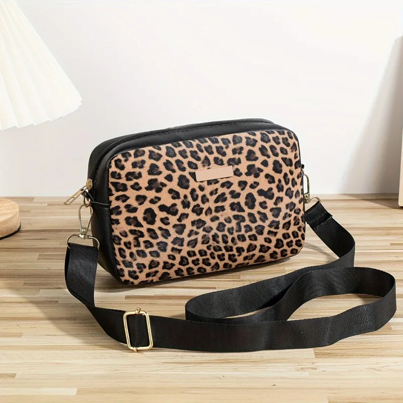 Leopard Print Crossbody Bag for Women, Fashion Casual Shoulder Bag, Lightweight Purse, Versatile for Office, Daily, Going Out