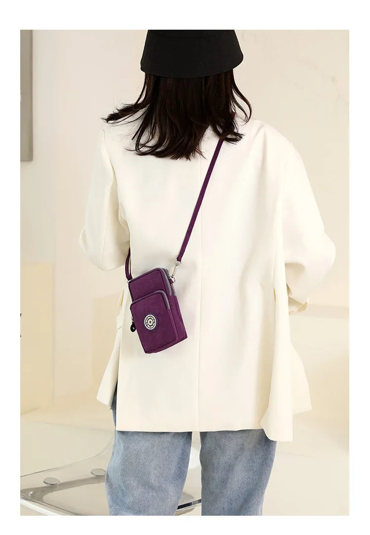 Sports Arm Bag, Women Mobile Phone Bag Running Messenger Purse Wallet, Women's Shoulder Cross Body Bags Multi Layer Zipper Pouch