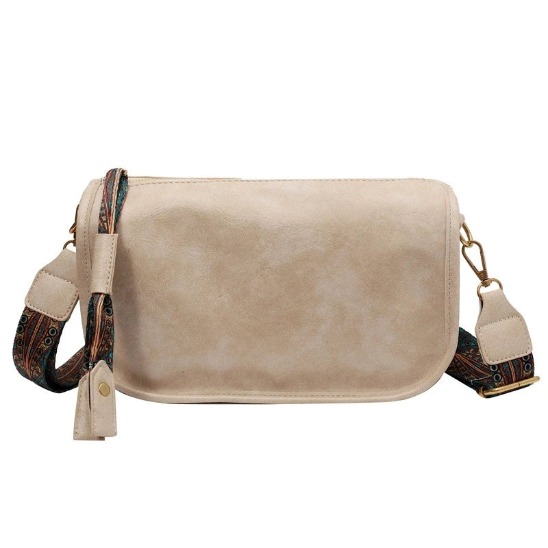 Graphic Pattern Zipper Crossbody Bag, Stylish Shoulder Bag With Wide Strap, Large Capacity Daily Purse