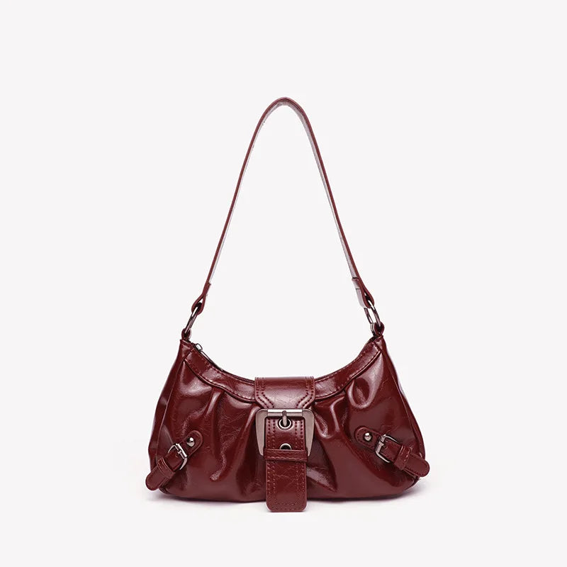 Y2K Retro Handbag Women's Bag, Stylish Fold Leather Shoulder Armpit Bag, Chic Retro Handbags Purse, Temperament Woman Tote Bag