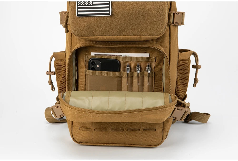 25L Tactical Backpack for Men and Women Survival Assault Pack Bag Hiking Small School Outdoor Rucksack with Bottle Holder
