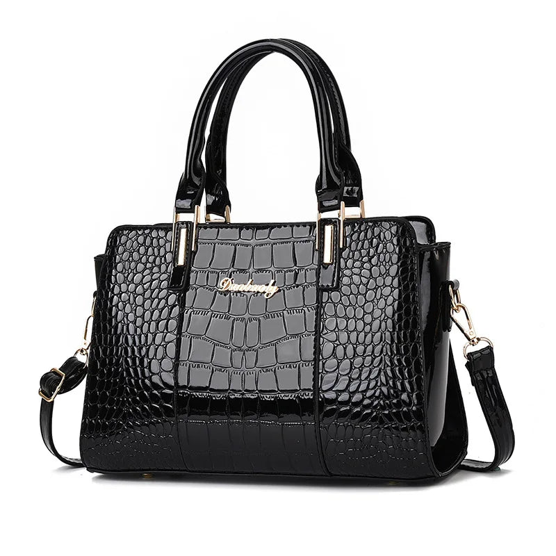Fashion crocodile pattern elegant temperament handbag high sense large capacity shoulder messenger bag