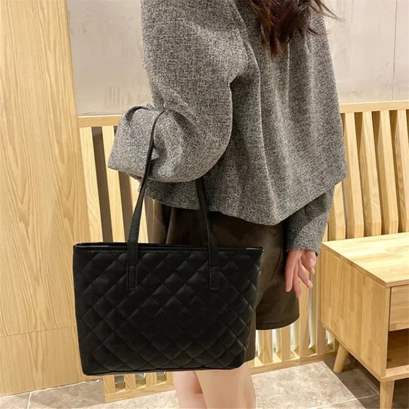 Stylish Crocodile Pattern Pu Underarm Bag Versatile Women Small Tote Bags Fashionable Leopard Handbag Chic Quilted Shoulder Bag