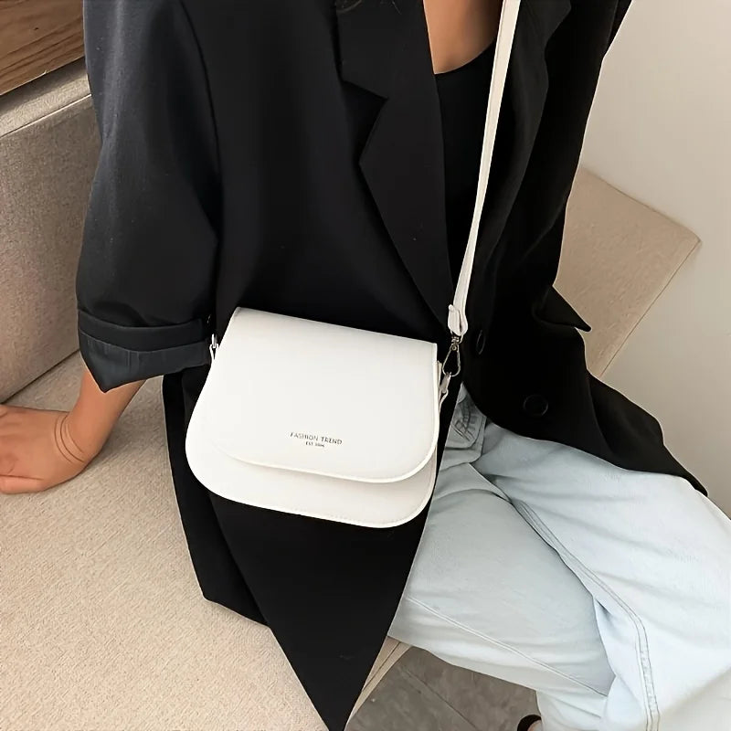 Fashionable Synthetic Leather Crossbody Bag, Womens Shoulder Bag, Simple Square Design, Adjustable Strap, Suitable for Daily Use