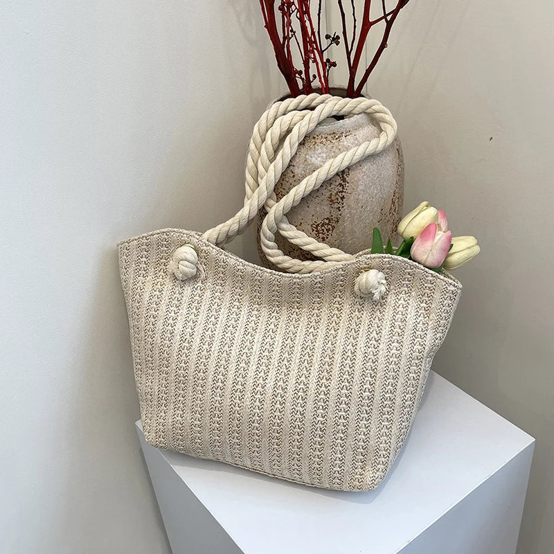 Personalized Leisure Commuter Tote Bag Summer New Fashion Simple Shoulder Bag Trend Large Capacity Handbag