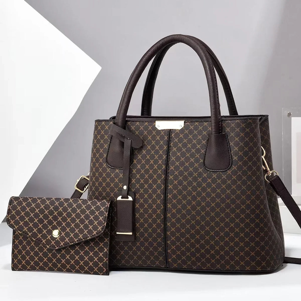 Stylish and simple mother and child bag, women's handbag, large-capacity shoulder crossbody two-piece set, women's bag