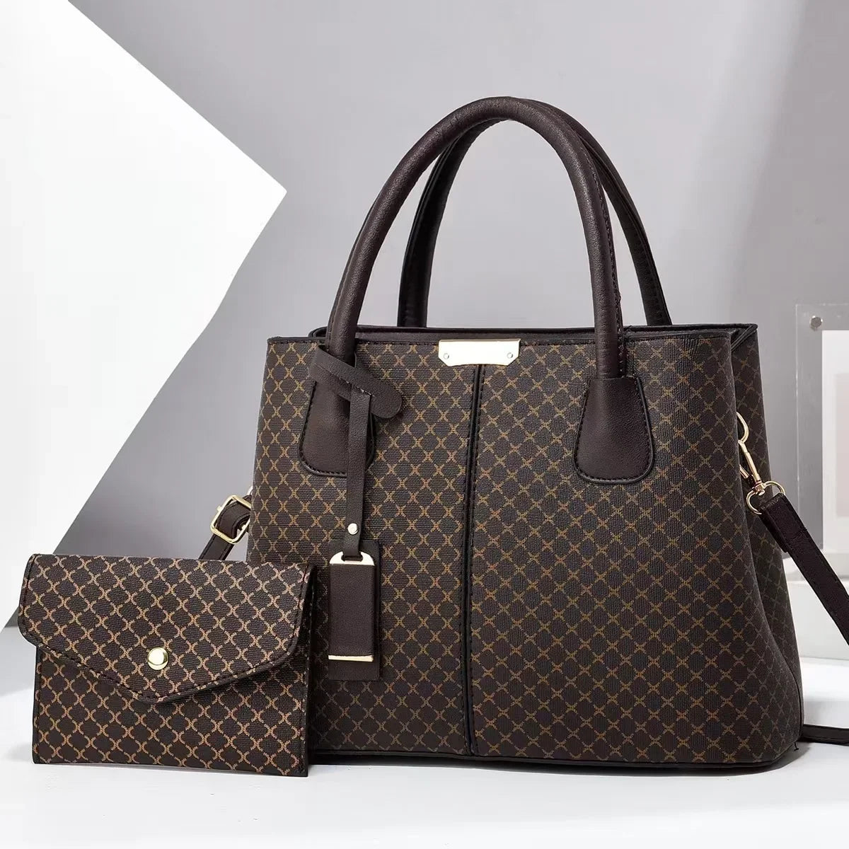Stylish and simple mother and child bag, women's handbag, large-capacity shoulder crossbody two-piece set, women's bag
